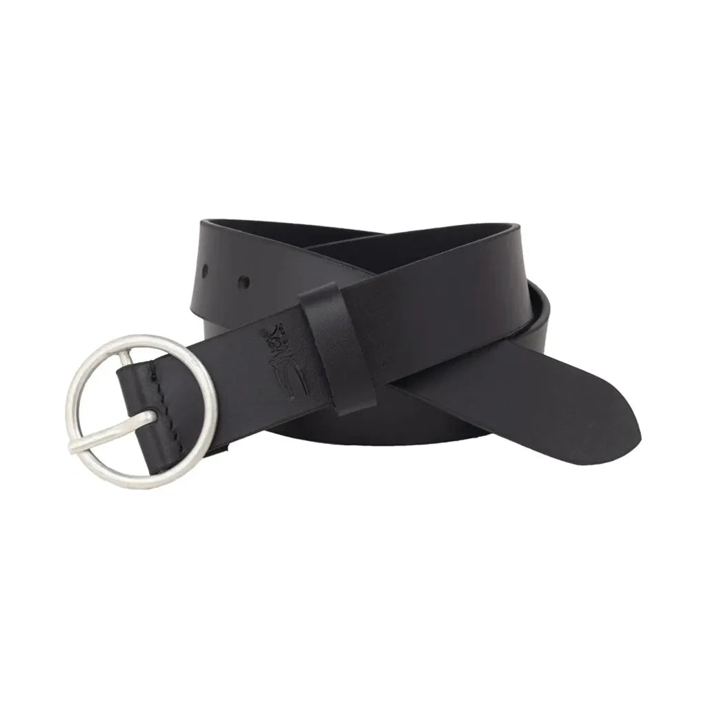 Upgrade your style with the Silver Jeans Circle Buckle 40MM Leather Belt, crafted from genuine leather for luxury.