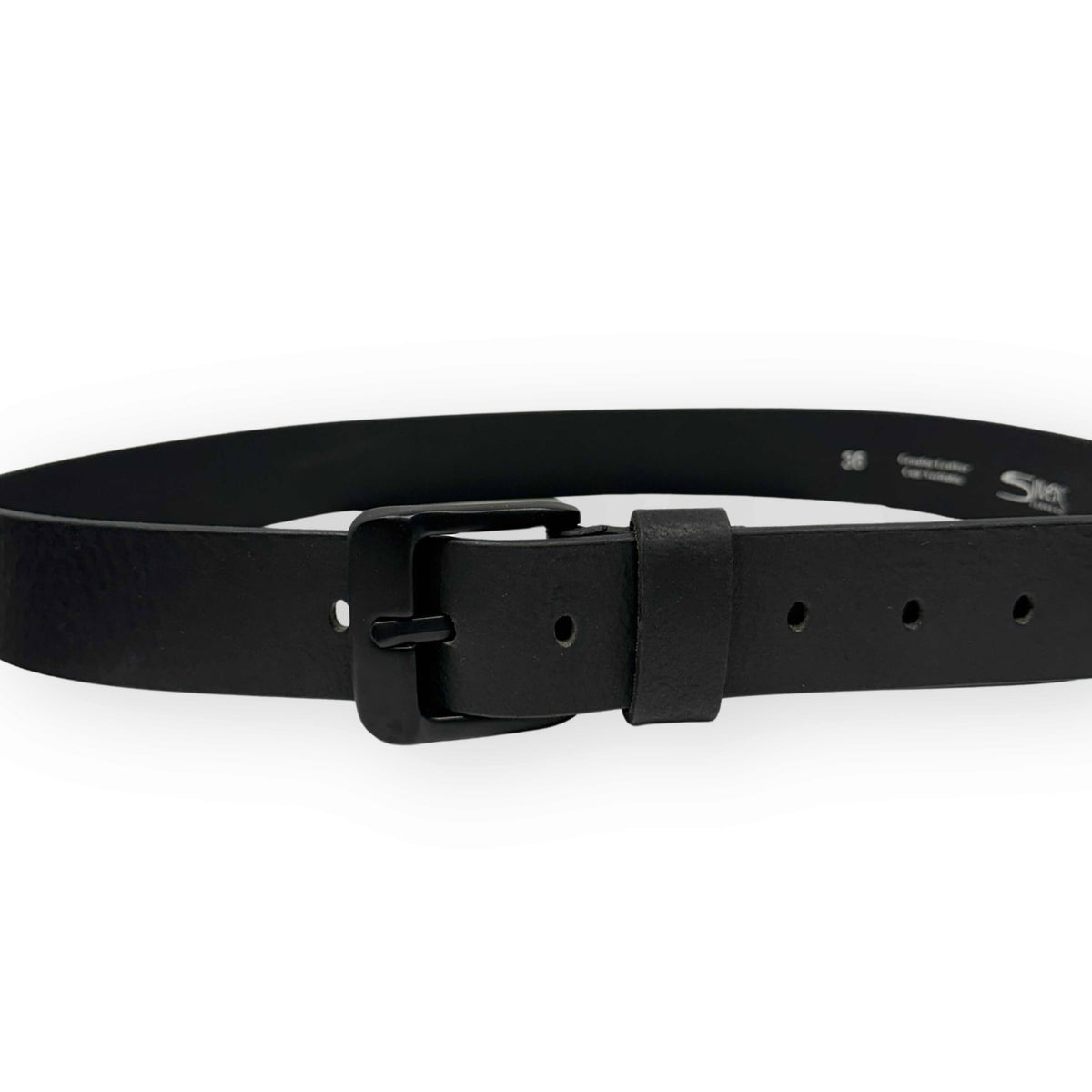 Silver Jeans Pebble Grain 40mm Leather Belt with gun-barrel buckle