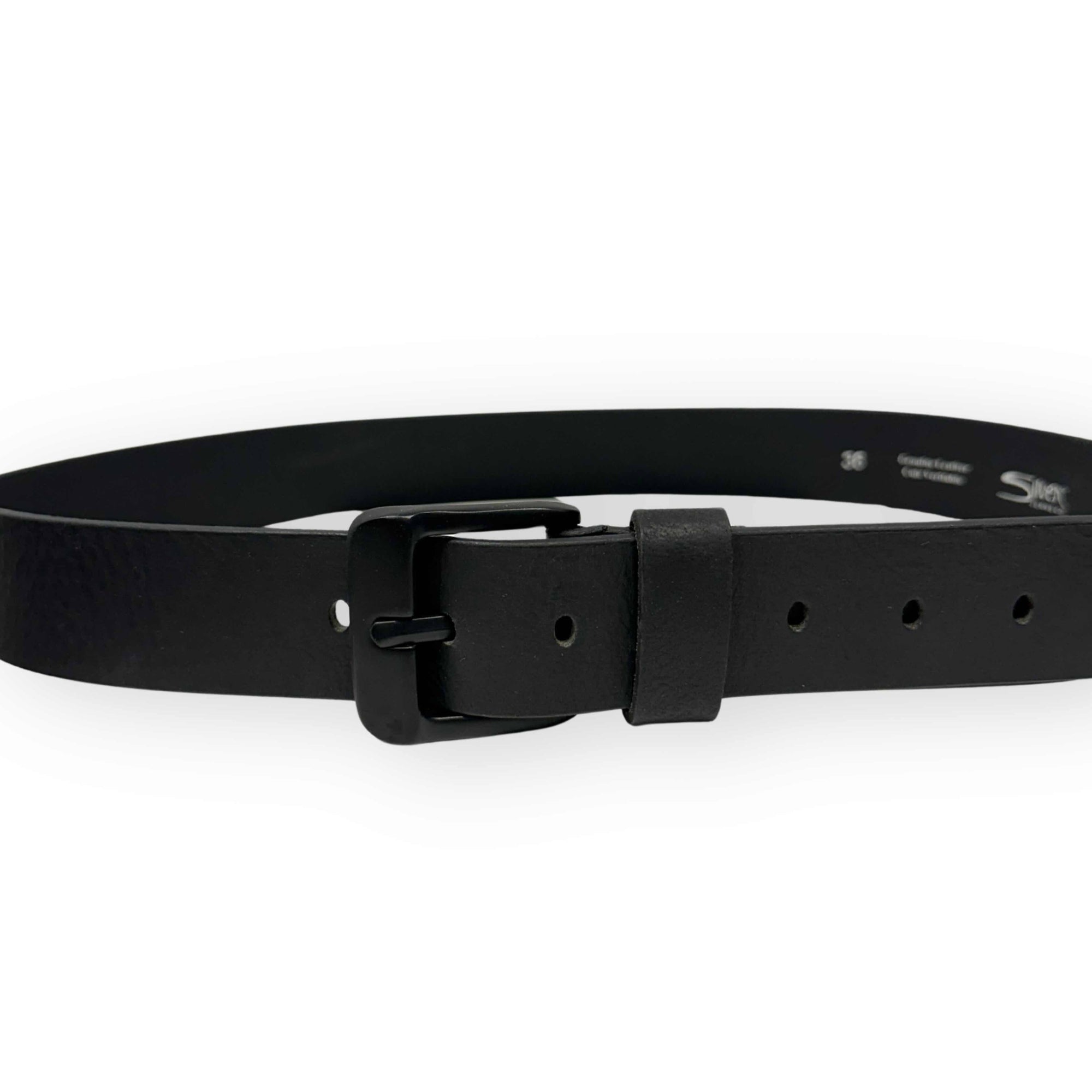 Silver Jeans Pebble Grain 40mm Leather Belt with gun-barrel buckle