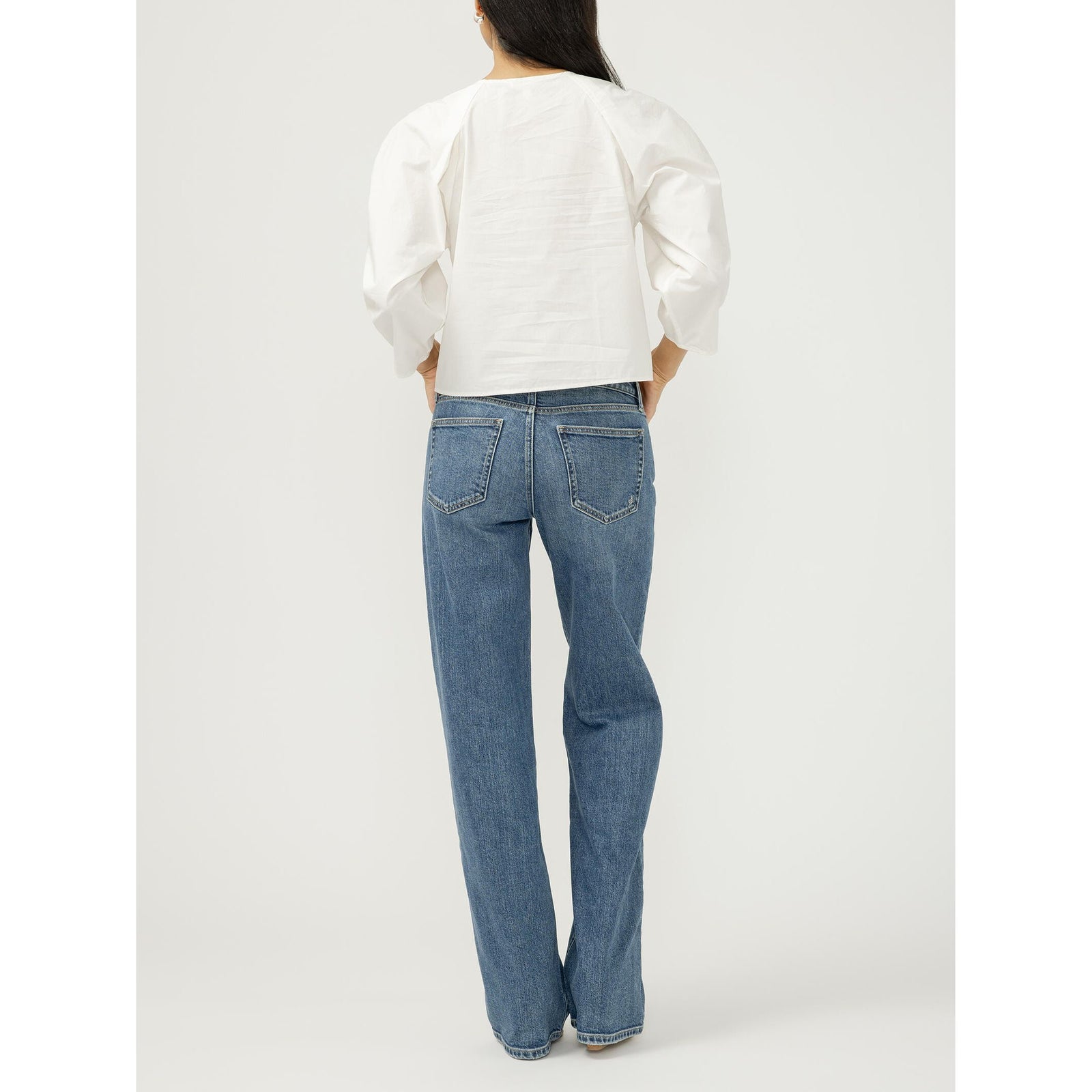 Silver Loose & Low Rise Straight Leg in Folly