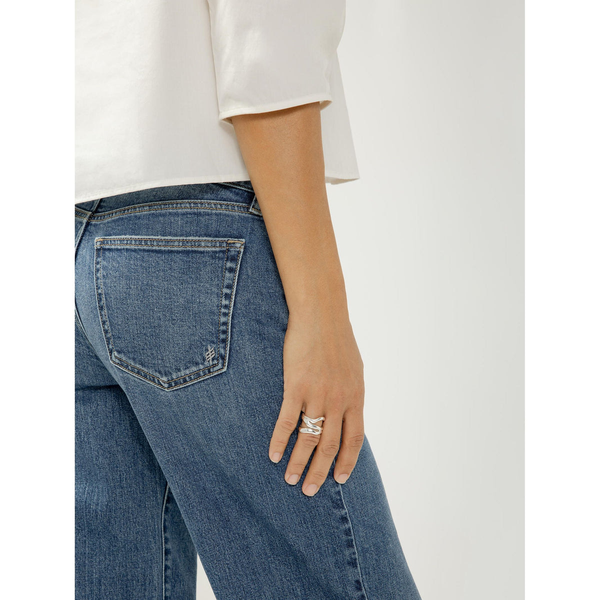 Silver Loose & Low Rise Straight Leg in Folly