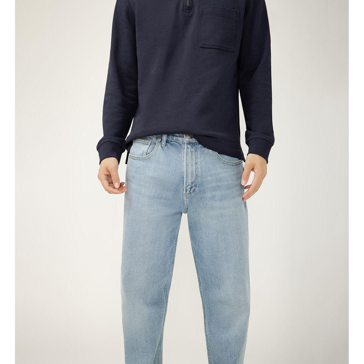 Silver Relaxed Fit Straight Leg Denim from Silver Jeans Co. offers a comfortable waist-level fit with calibrated roominess.