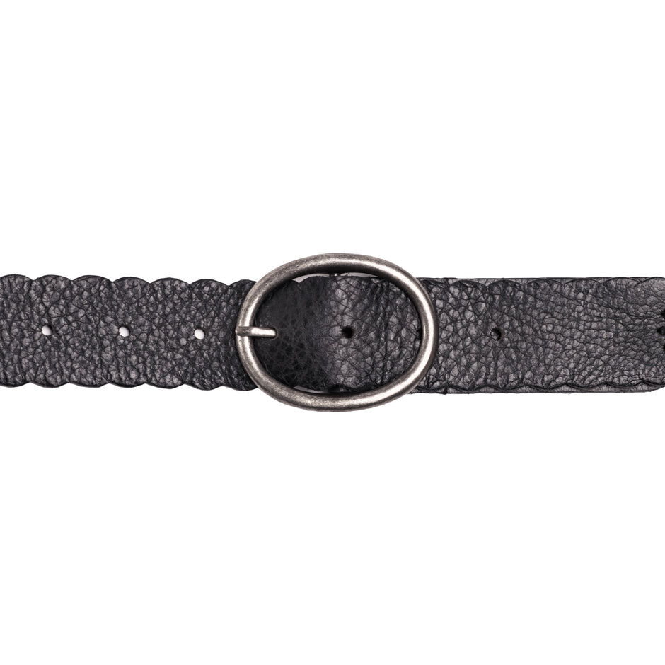 Silver Jeans Scalloped Edge  40MM Leather Belt