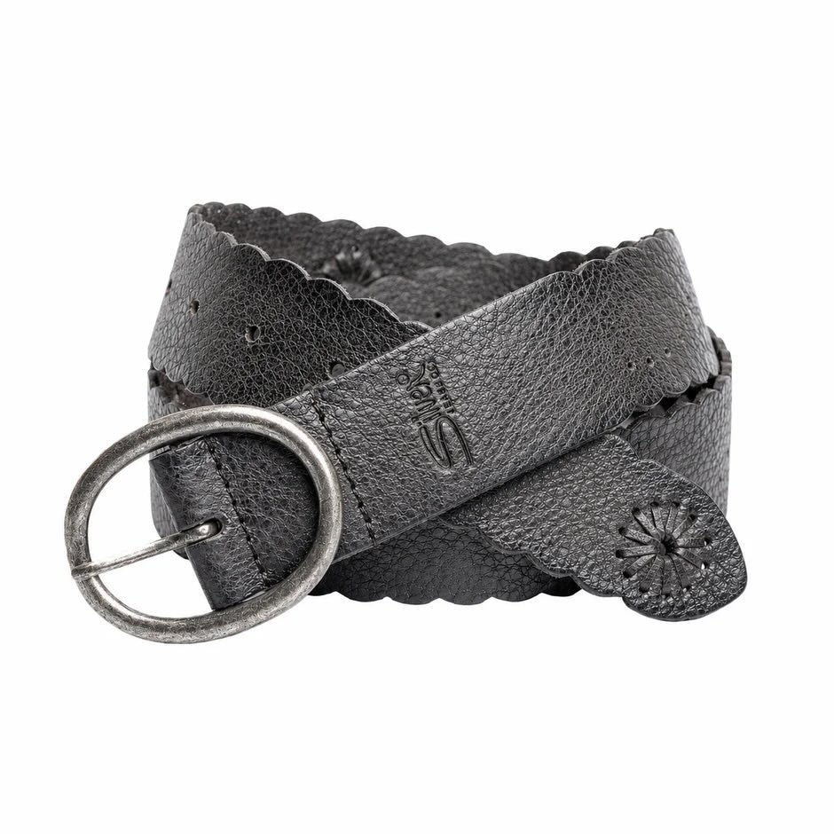 Silver Jeans Scalloped Edge  40MM Leather Belt