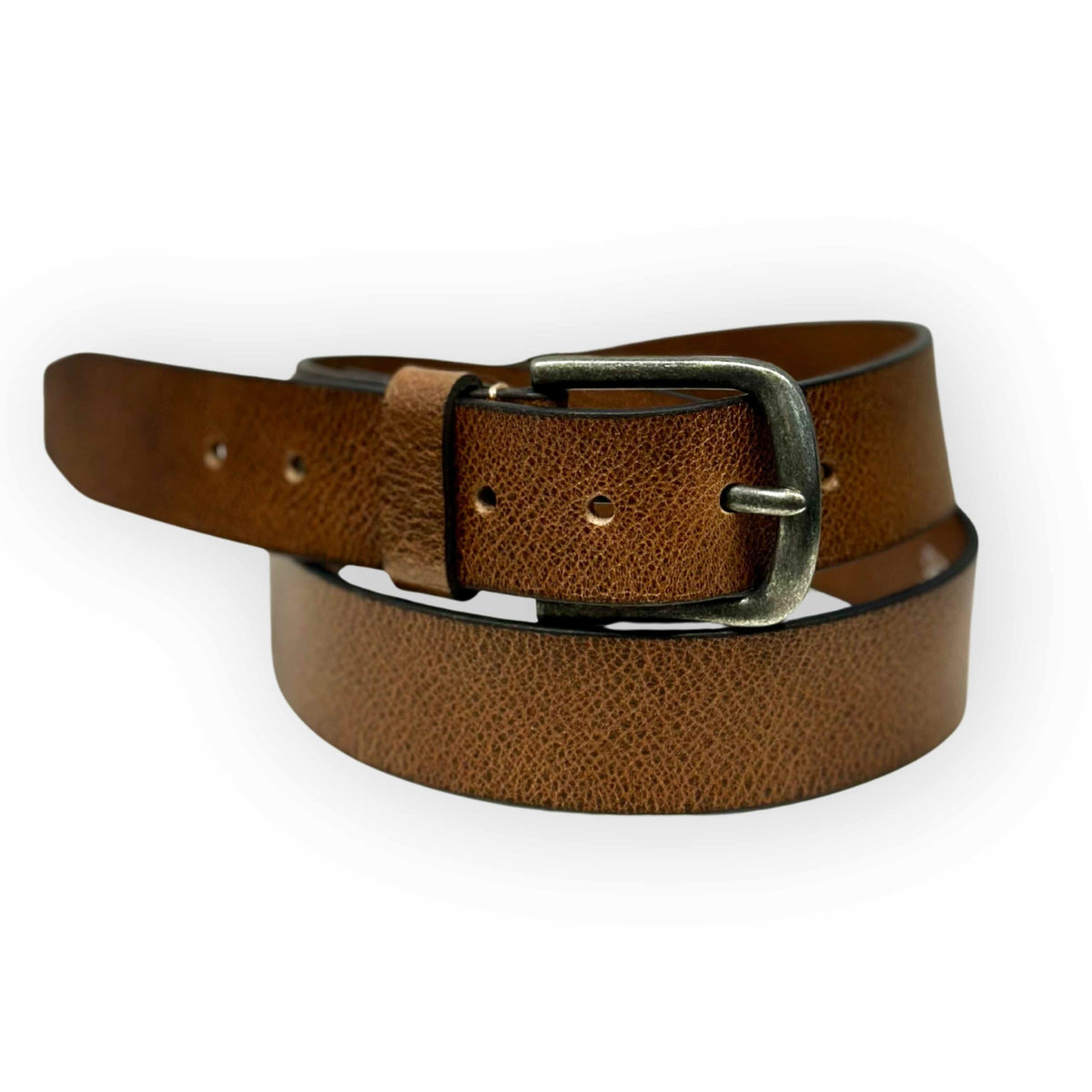 Silver Stitch Detail 38MM Leather Belt