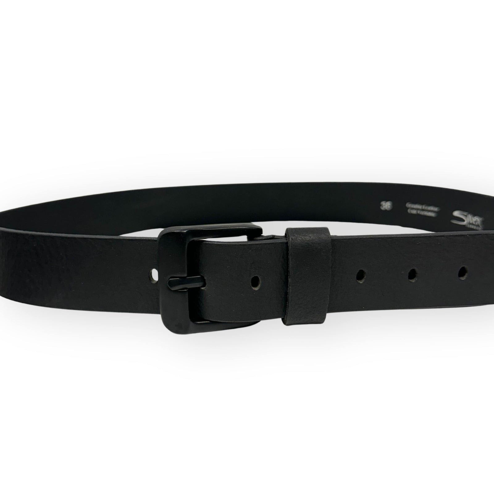 Silver Stitch Detail 38MM Leather Belt