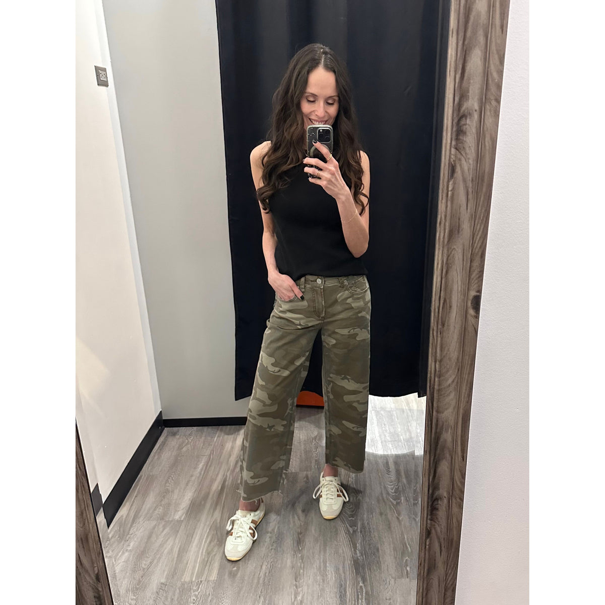 Silver Suki Wide Leg Crop in Camo