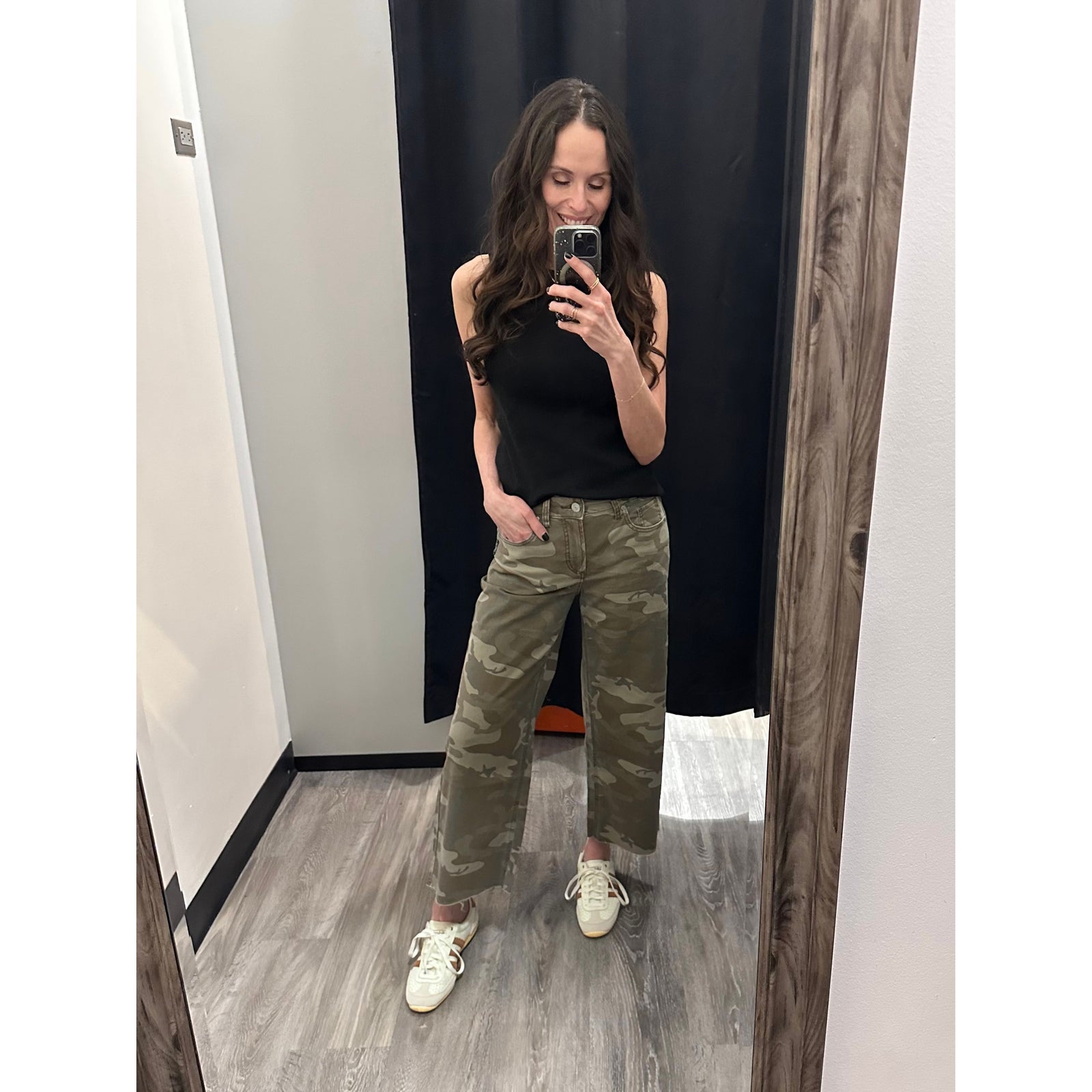 Silver Suki Wide Leg Crop in Camo