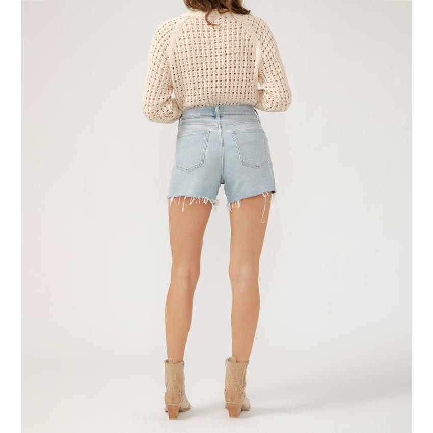 Stylish and comfortable Silver Sure Thing Shorts, perfect for any body type, featuring a flattering slim fit.