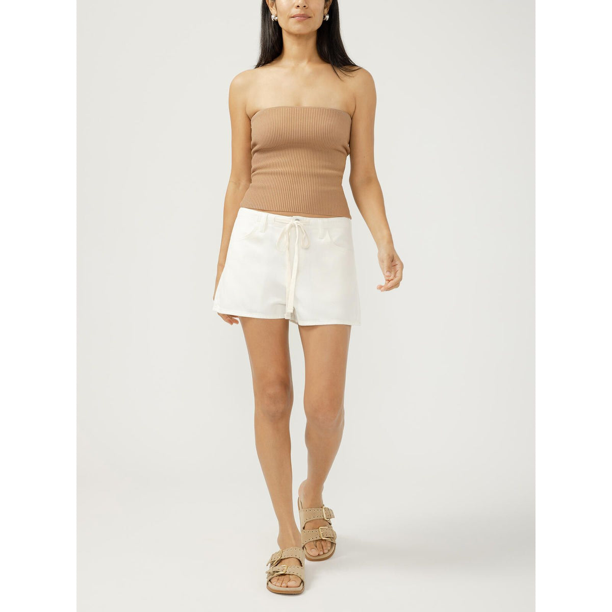 Silver Drawstring Beach Short