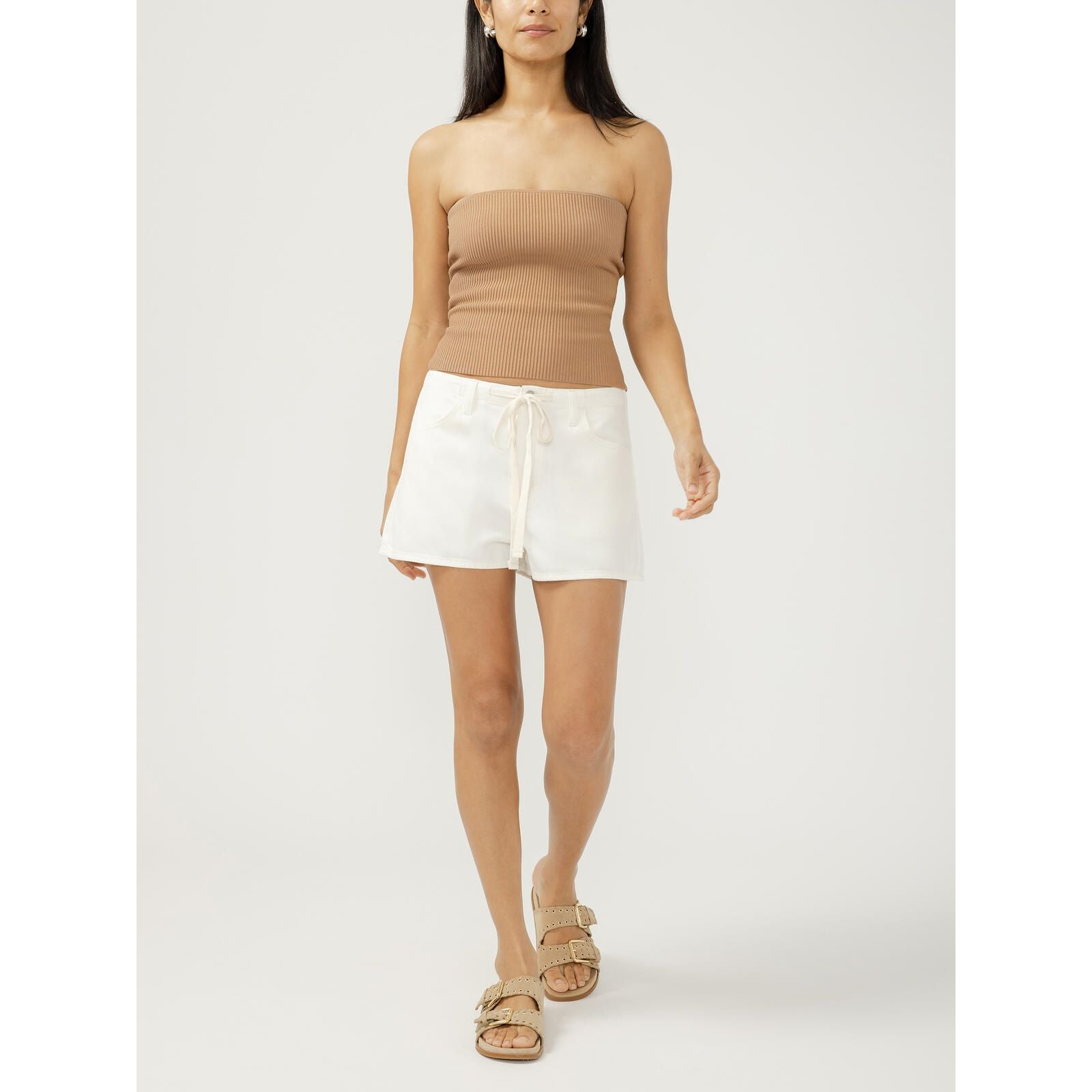 Silver Drawstring Beach Short