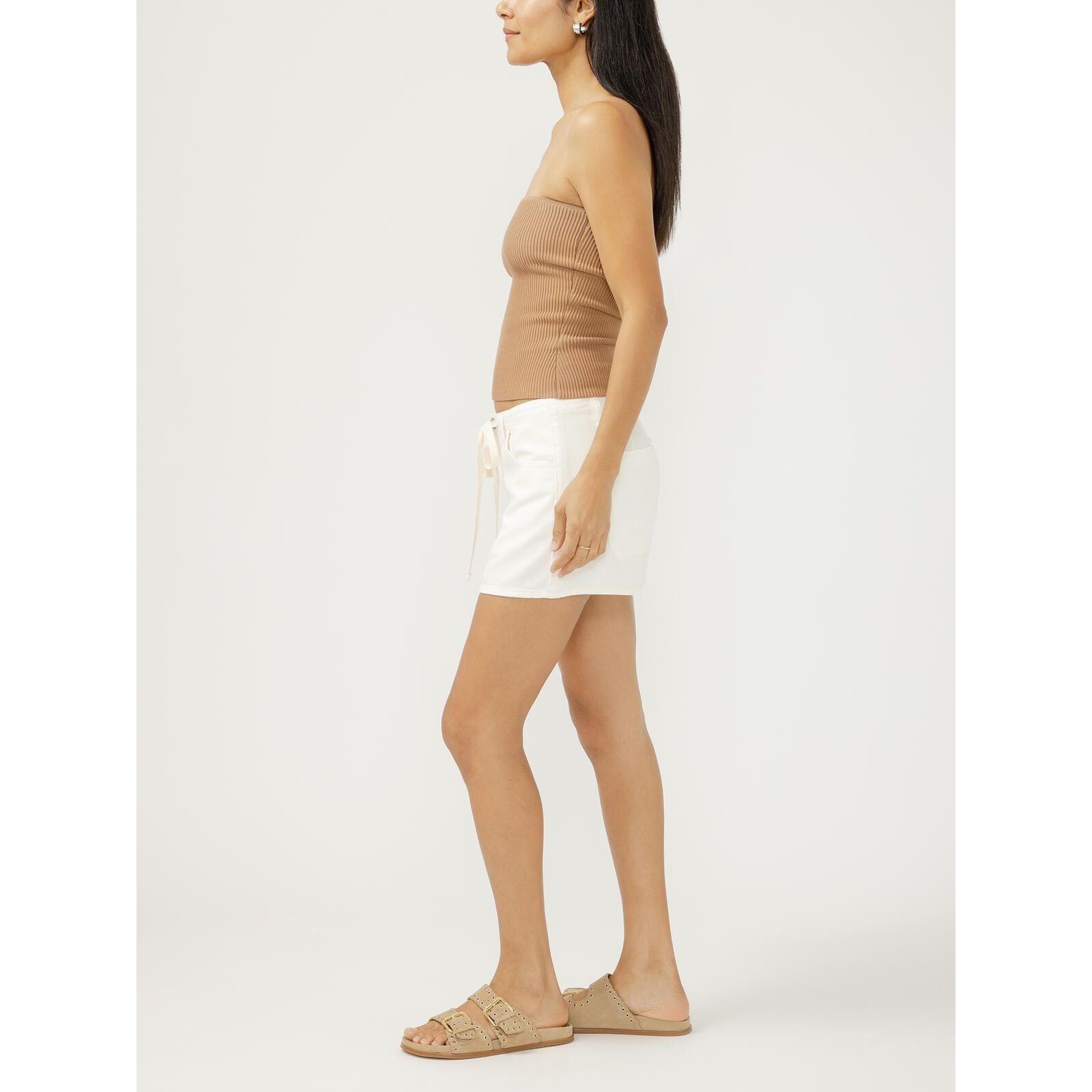 Silver Drawstring Beach Short