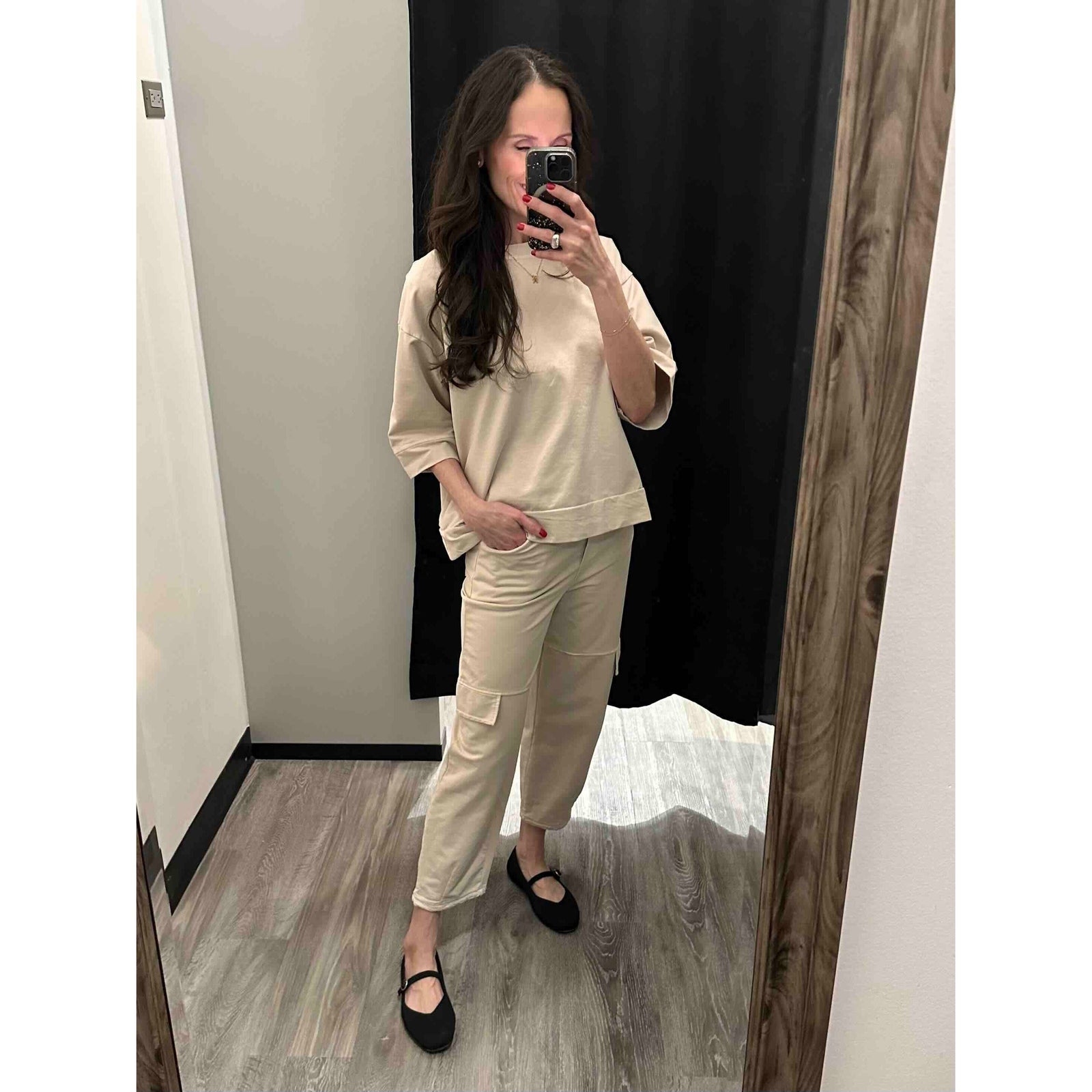 Sorella Crewneck Top with 3/4 Sleeves