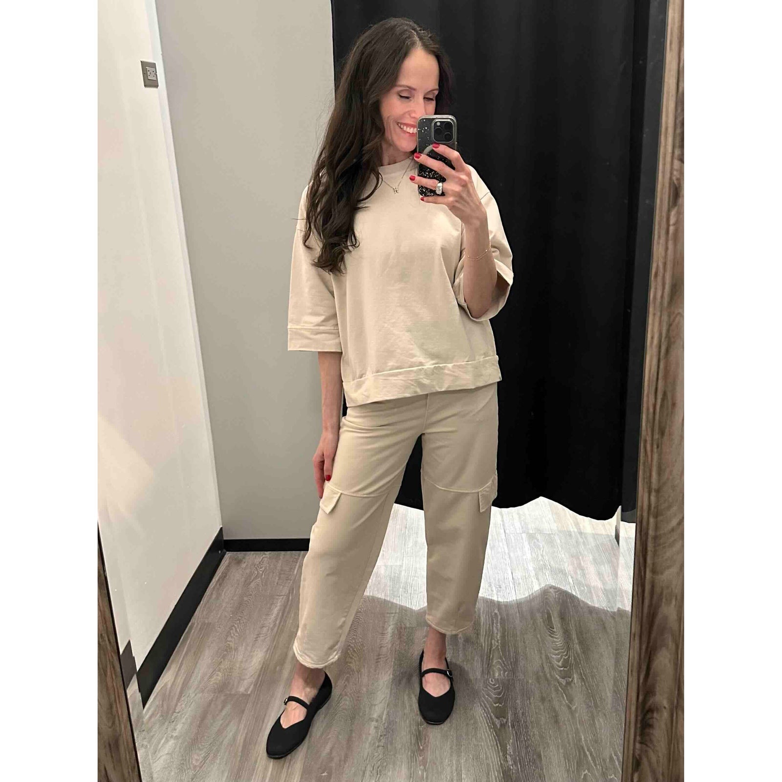 Sorella Crewneck Top with 3/4 Sleeves