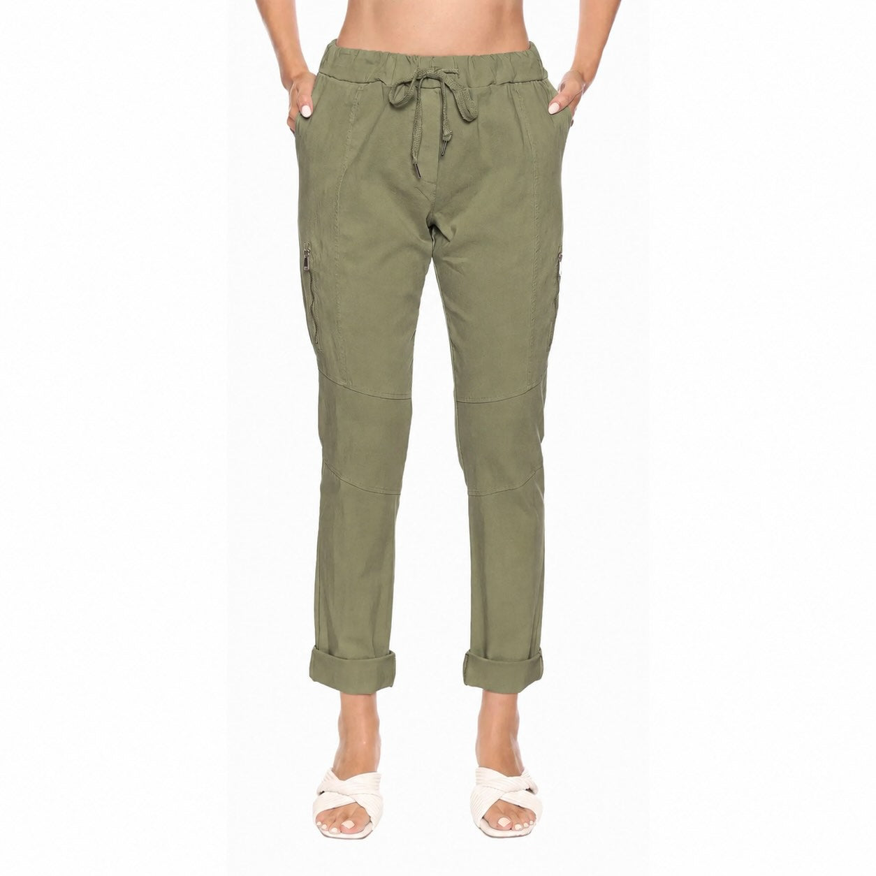 Sorella Pant with Zipper Detail Olive