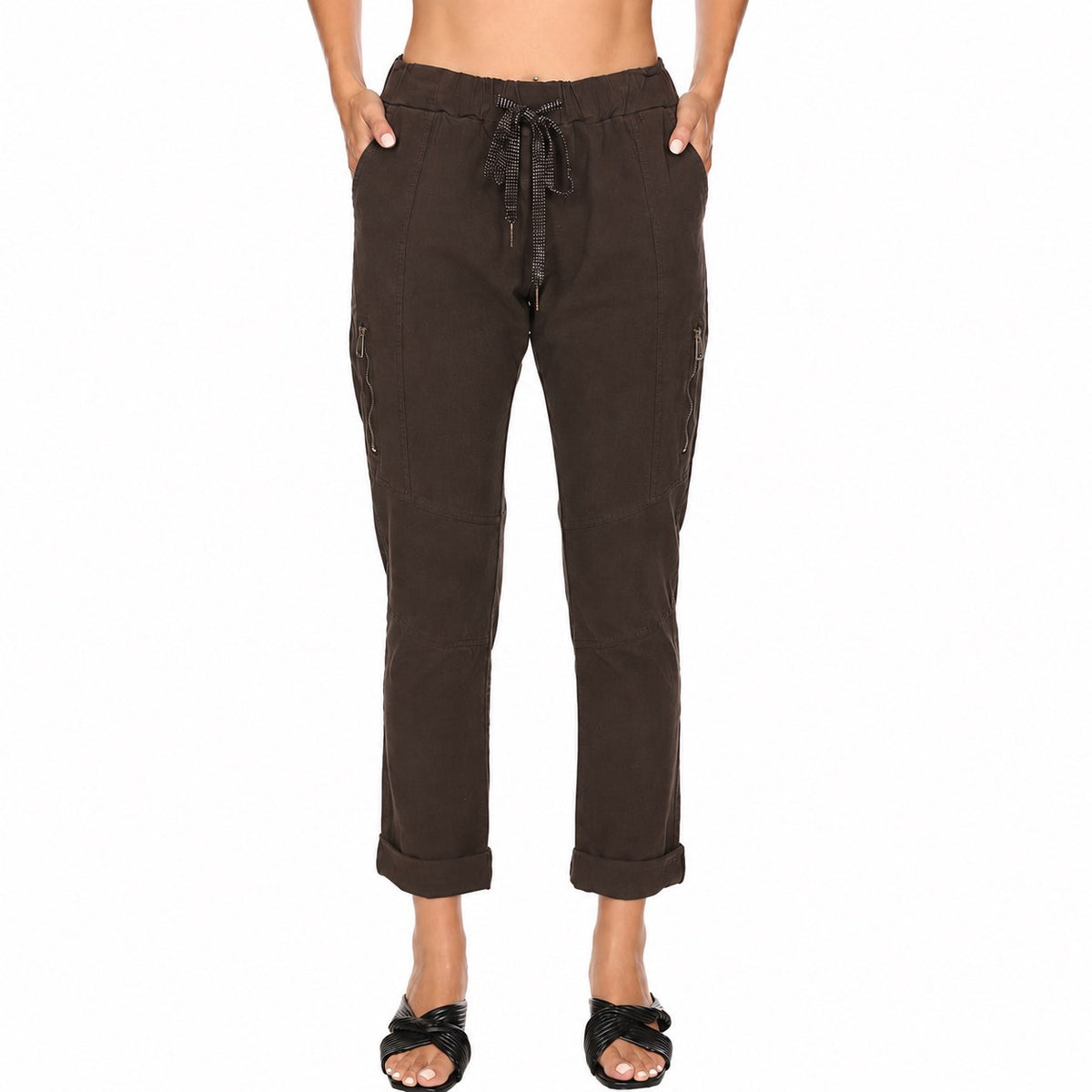 Sorella Pant with Zipper Detail Chocolate