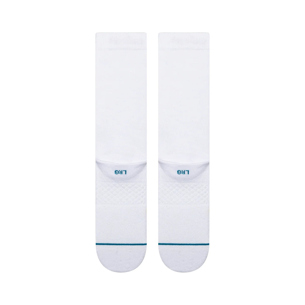 White Stance Pokemon UV Pokeball crew socks featuring hidden UV-reactive graphics, medium cushioning, and a teal heel accent.