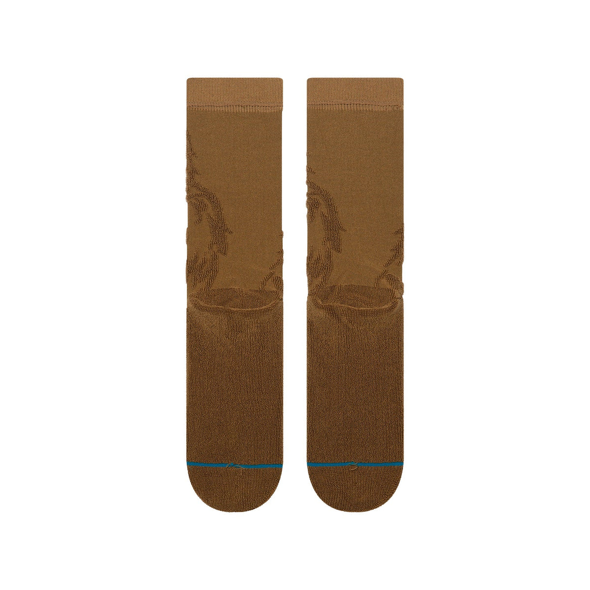 Tobacco brown Star Wars x Stance Reverse Chewie crew socks featuring a subtle Wookiee graphic and blue toe stripe.
