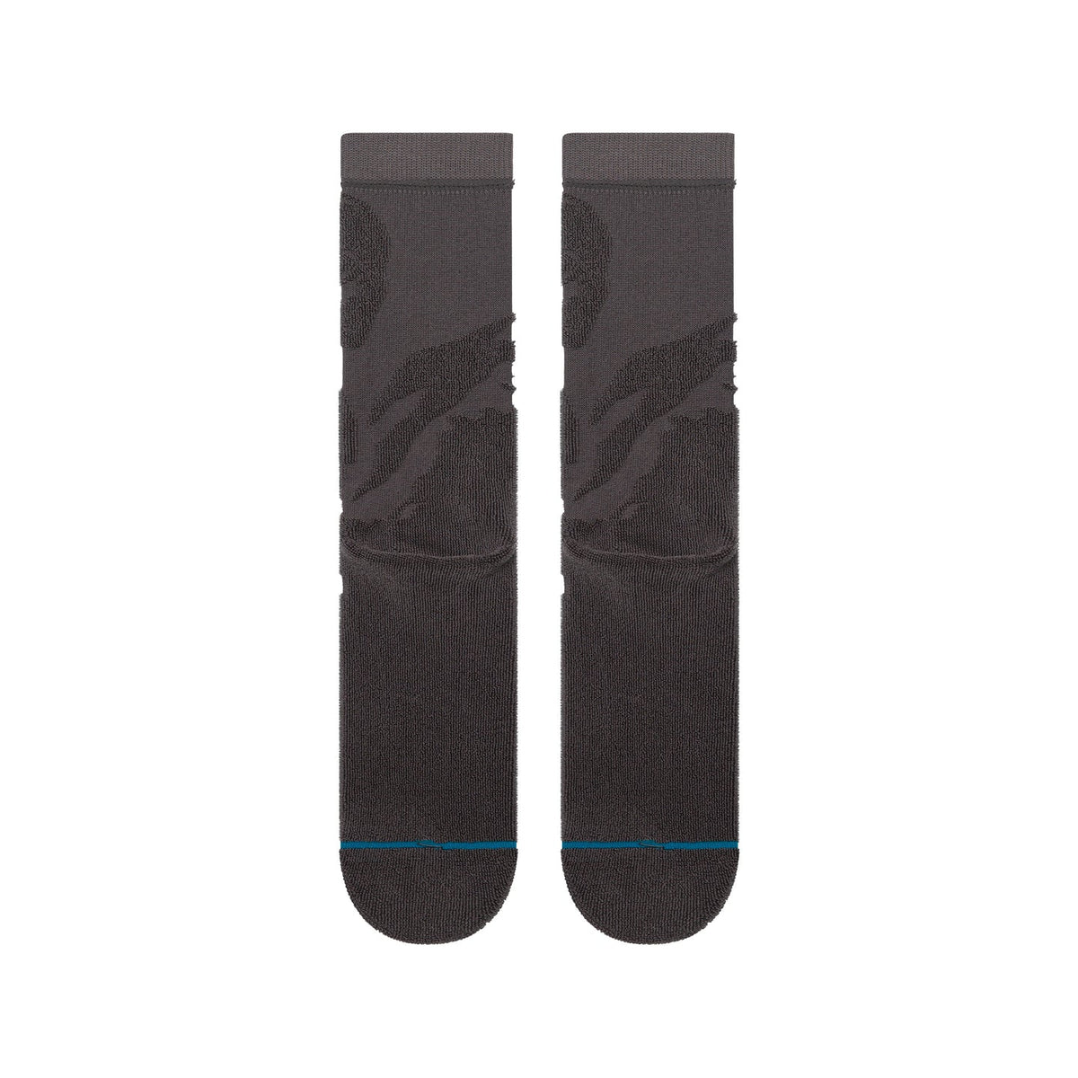 Black Stance Star Wars Reverse Vader crew socks featuring a textured Darth Vader helm design and blue toe accent.