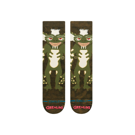 Stance FTPA Stripe Gremlins crew sock pair featuring Stripe gremlin on camouflage pattern