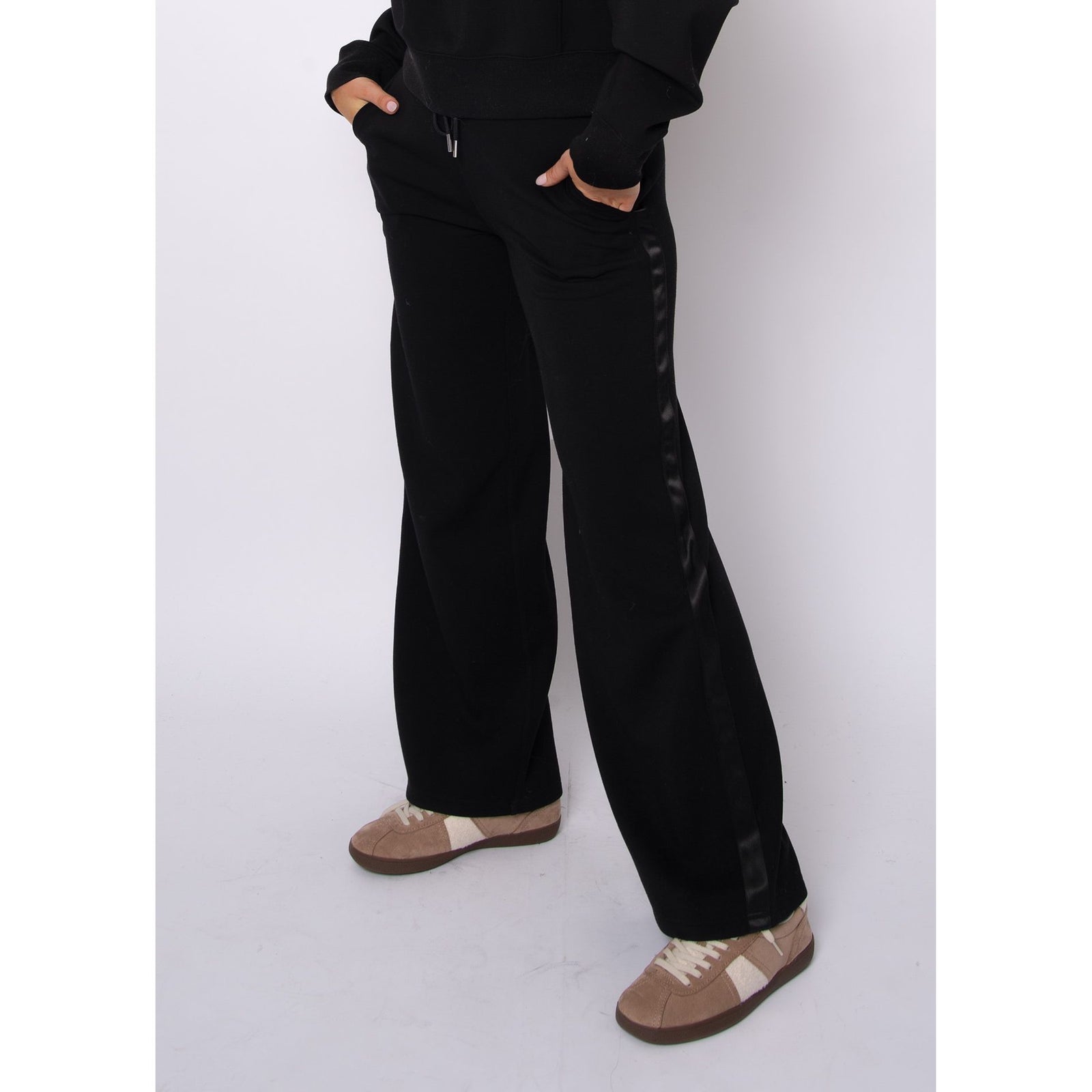 Erika Satin Trim Soft Knit Drawstring Pant