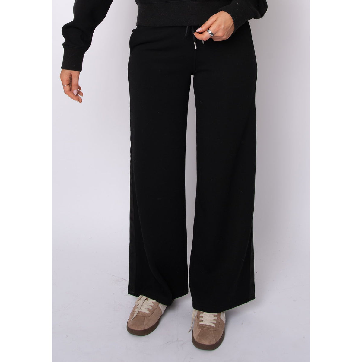 Erika Satin Trim Soft Knit Drawstring Pant