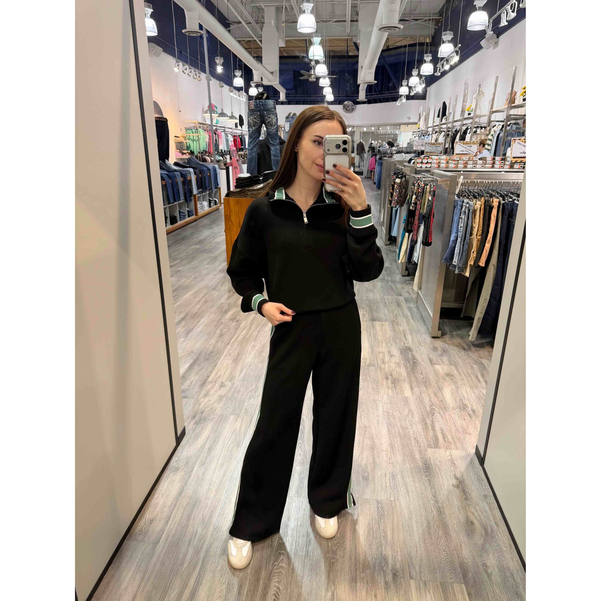Mailyn Soft Knit 1/2 Zip Pull Over w/ Stripes