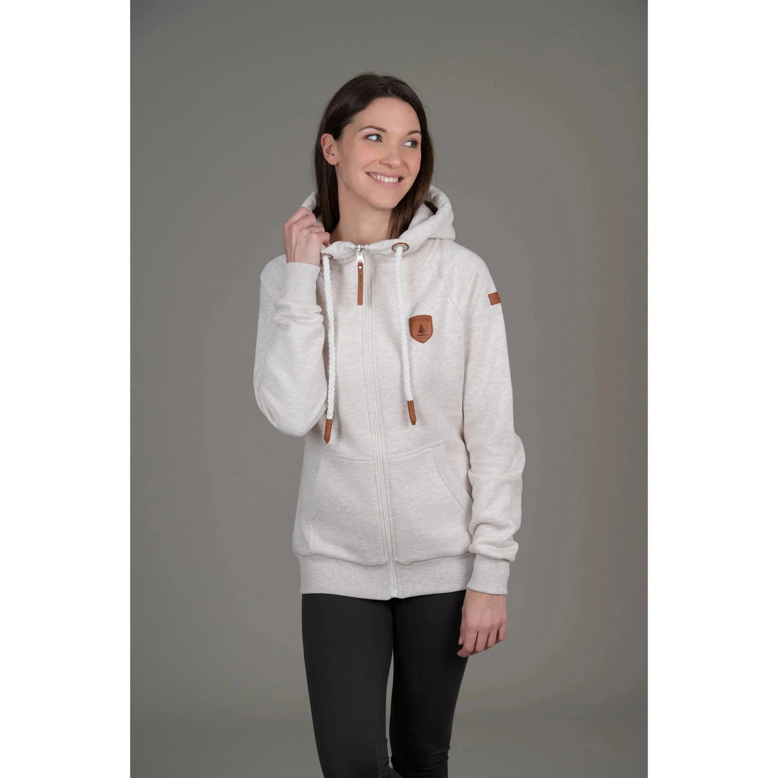 Wanakome Heather Oatmeal / XS Wanakome Hera Zip Front Hoodie