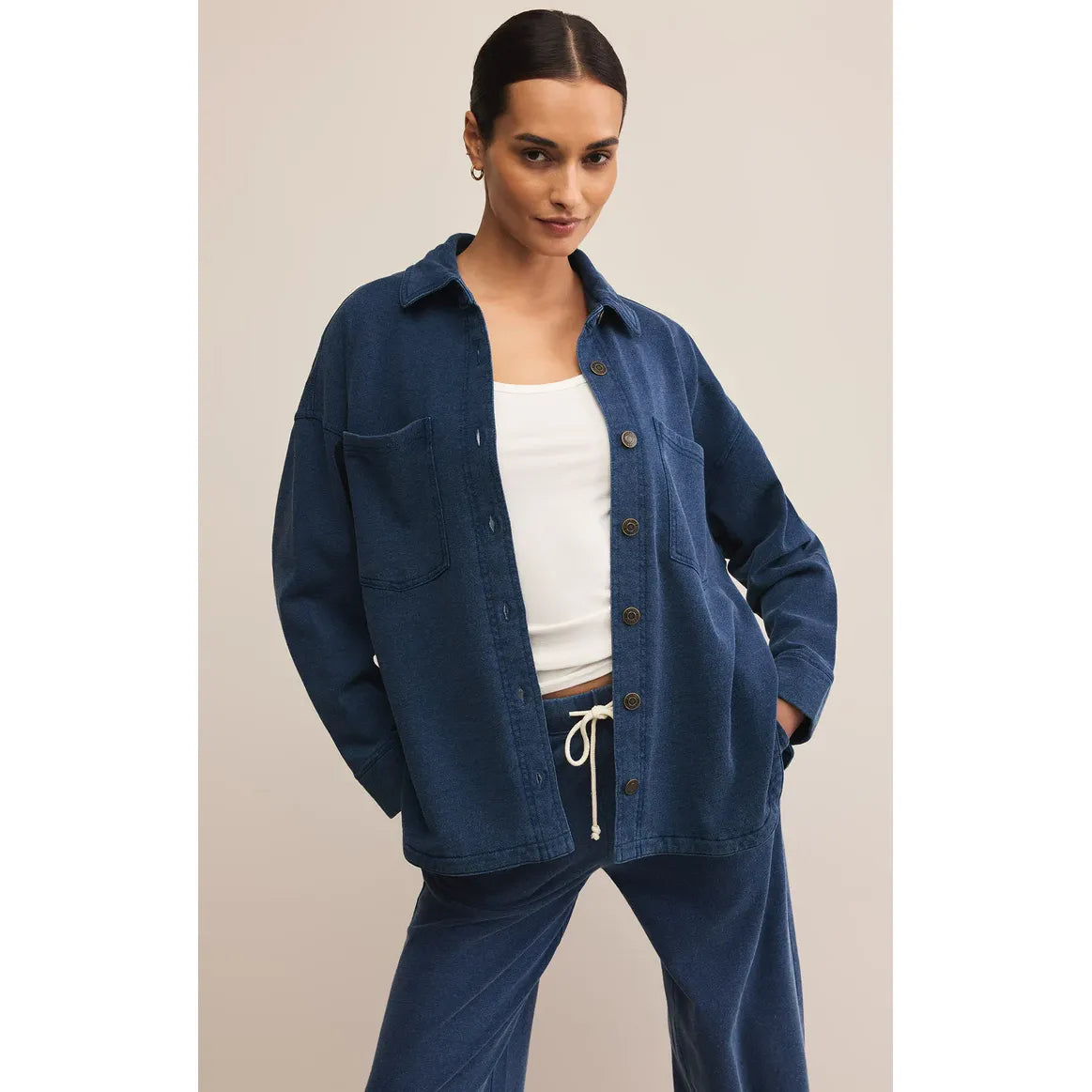 Z Supply All Day Knit Denim Jacket - Underground Clothing Z Supply All Day Knit Denim Jacket - Underground Clothing