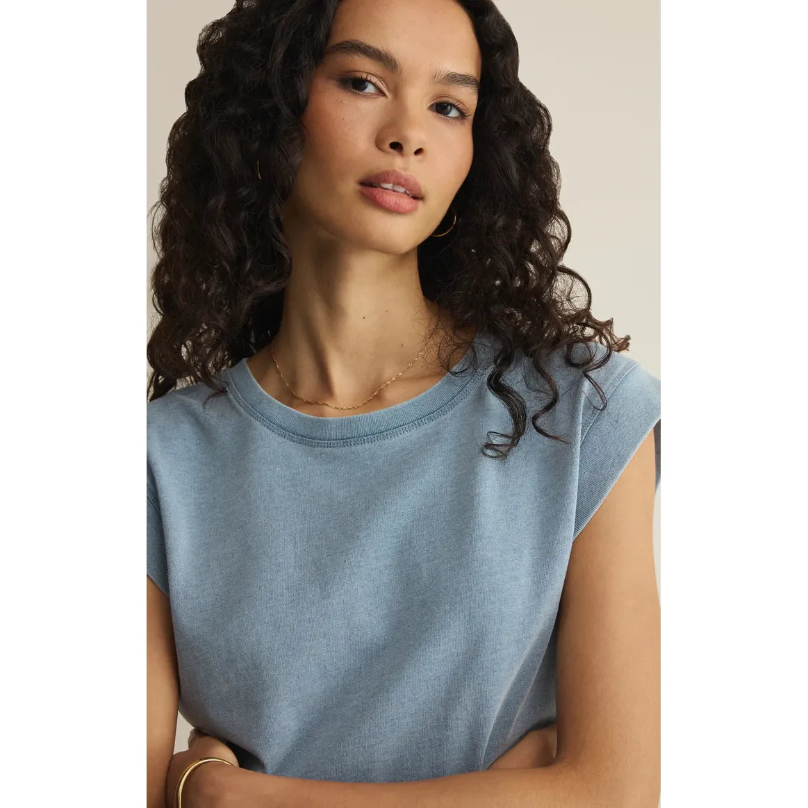 Z Supply Camino Denim Jersey Top