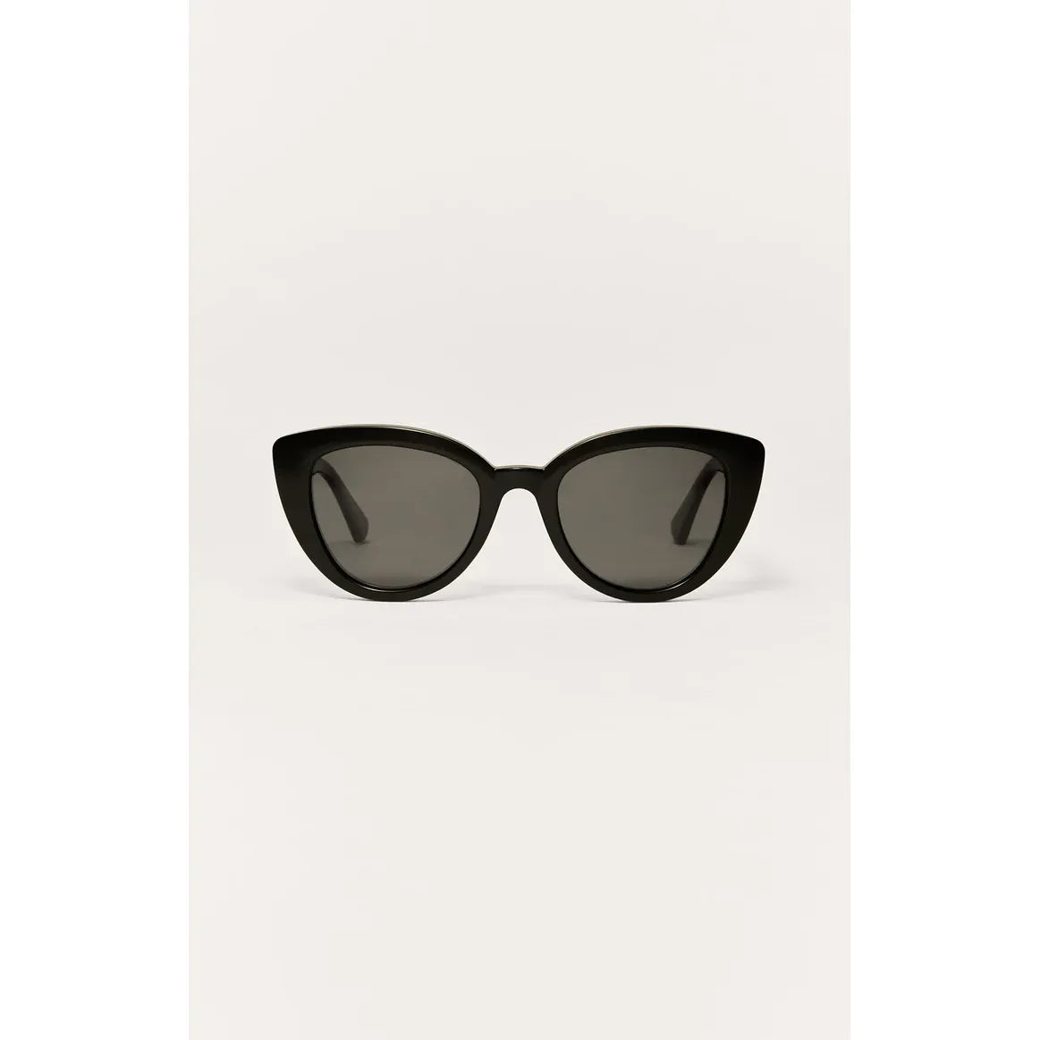 Z Supply Golden Hour sunglasses in a black cat-eye frame with polarized lenses.