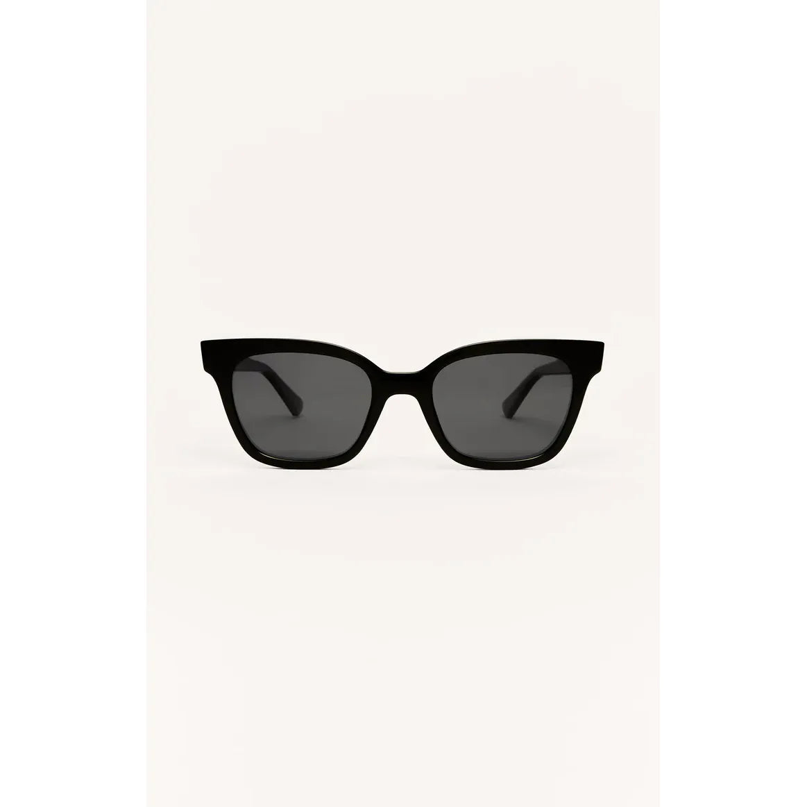 Z Supply High Tide Sunglasses: small black cat-eye frame, polarized lenses, UVA/UVB/UVC protection.