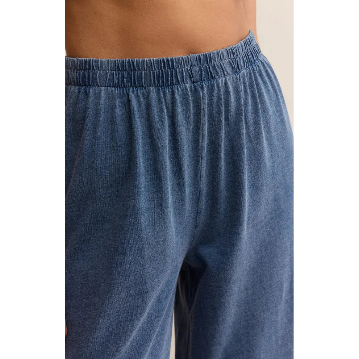 Z Supply Scout Jersey Denim Pant vintage indigo — elastic waistband, relaxed soft denim‑look fit by Z Supply