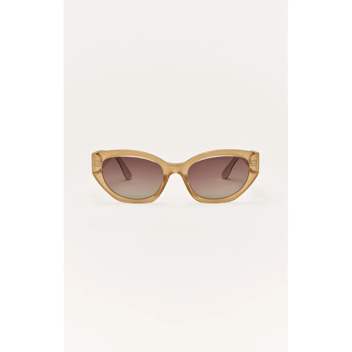 Z Supply Mirage sunglasses with tan injected nylon frame and polarized gradient lenses, medium square fit.