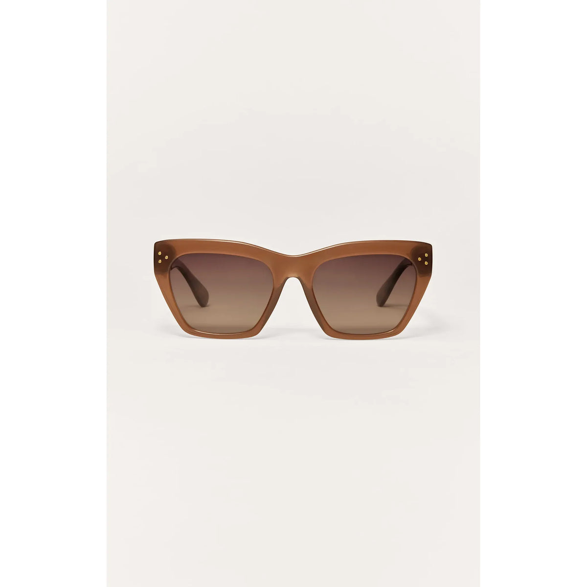 Z Supply Park Avenue sunglasses, medium cat-eye frame, injected nylon, polarized lenses, UV protection.