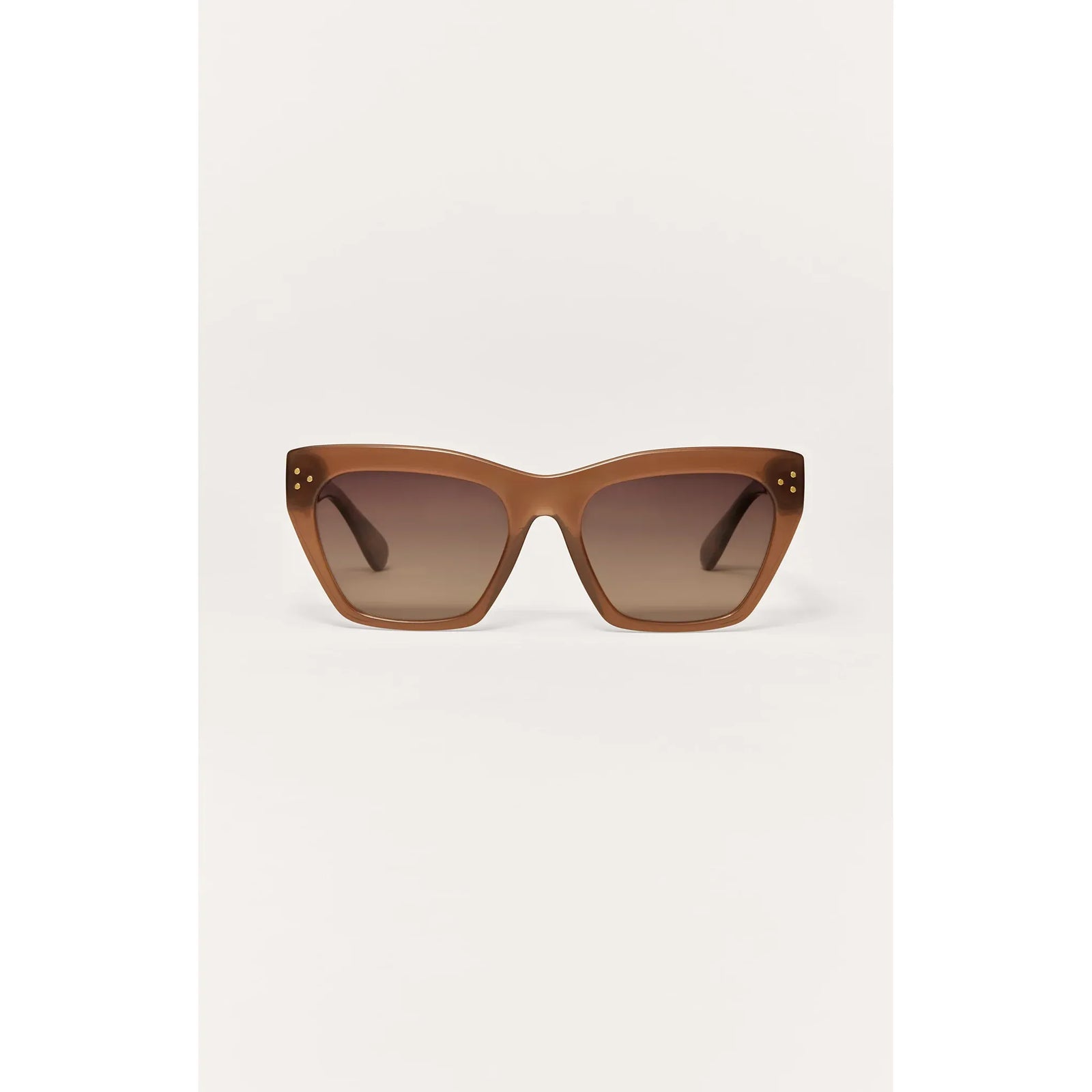 Z Supply Park Avenue sunglasses in warm tortoiseshell with medium cat-eye frame and gradient polarized lenses.