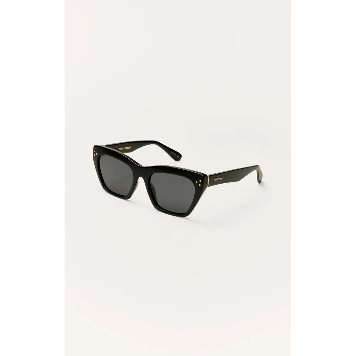 Z Supply Park Avenue sunglasses with black injected nylon frame and polarized lenses.