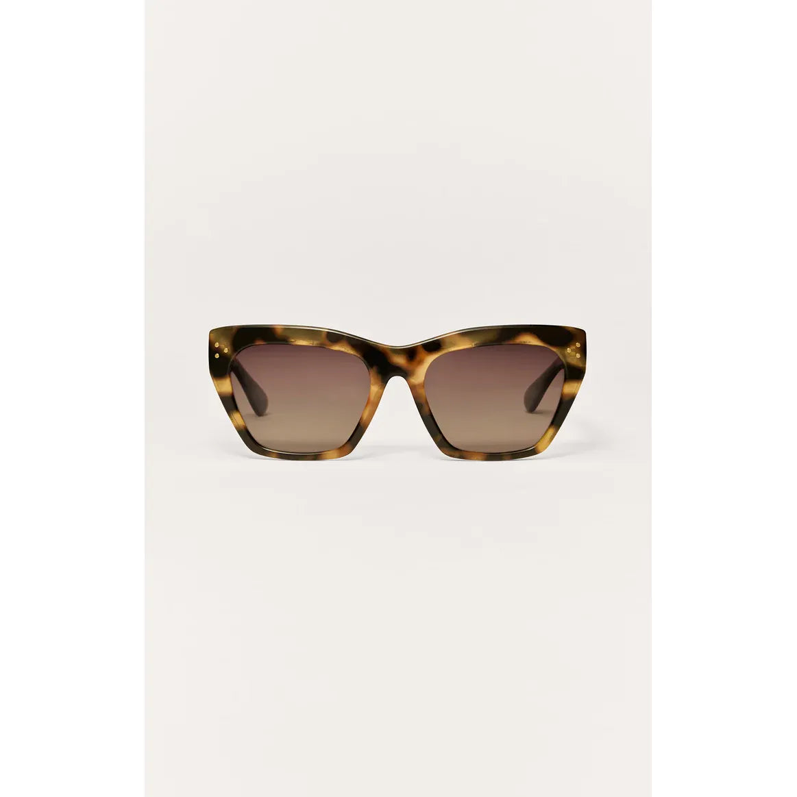 Z Supply Park Avenue sunglasses in tortoiseshell with square frames and polarized gradient lenses.
