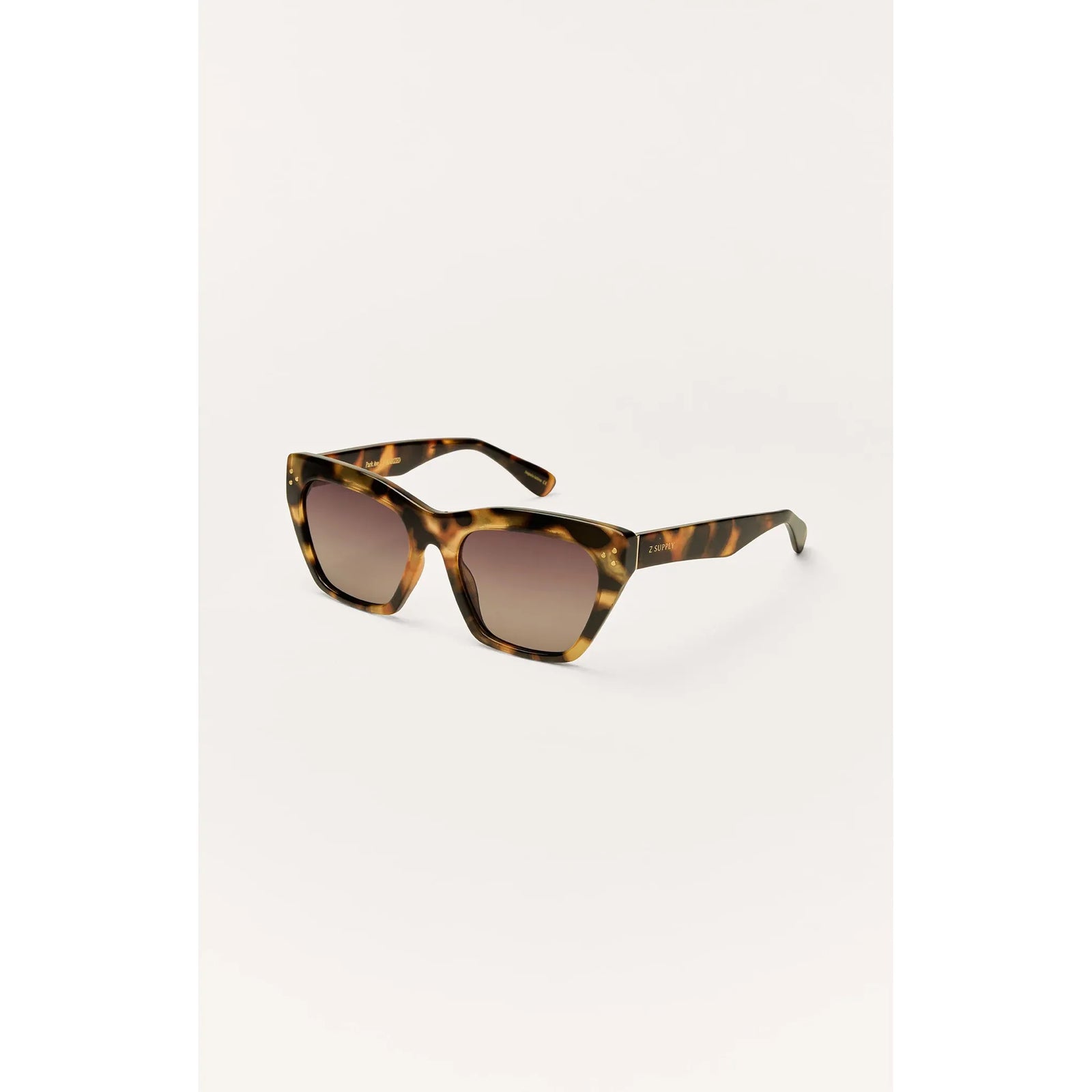 Z Supply Park Avenue Sunglasses in tortoiseshell, medium square frame with polarized lenses.