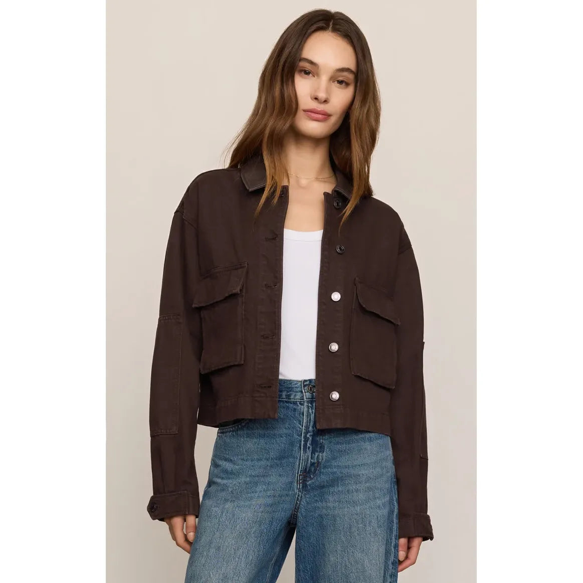 Z Supply Rye Cropped Denim Chore Jacket