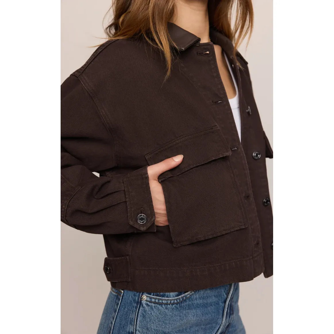 Z Supply Rye Cropped Denim Chore Jacket