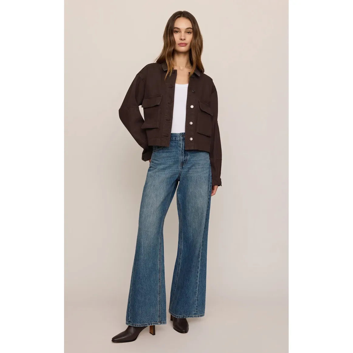 Z Supply Rye Cropped Denim Chore Jacket