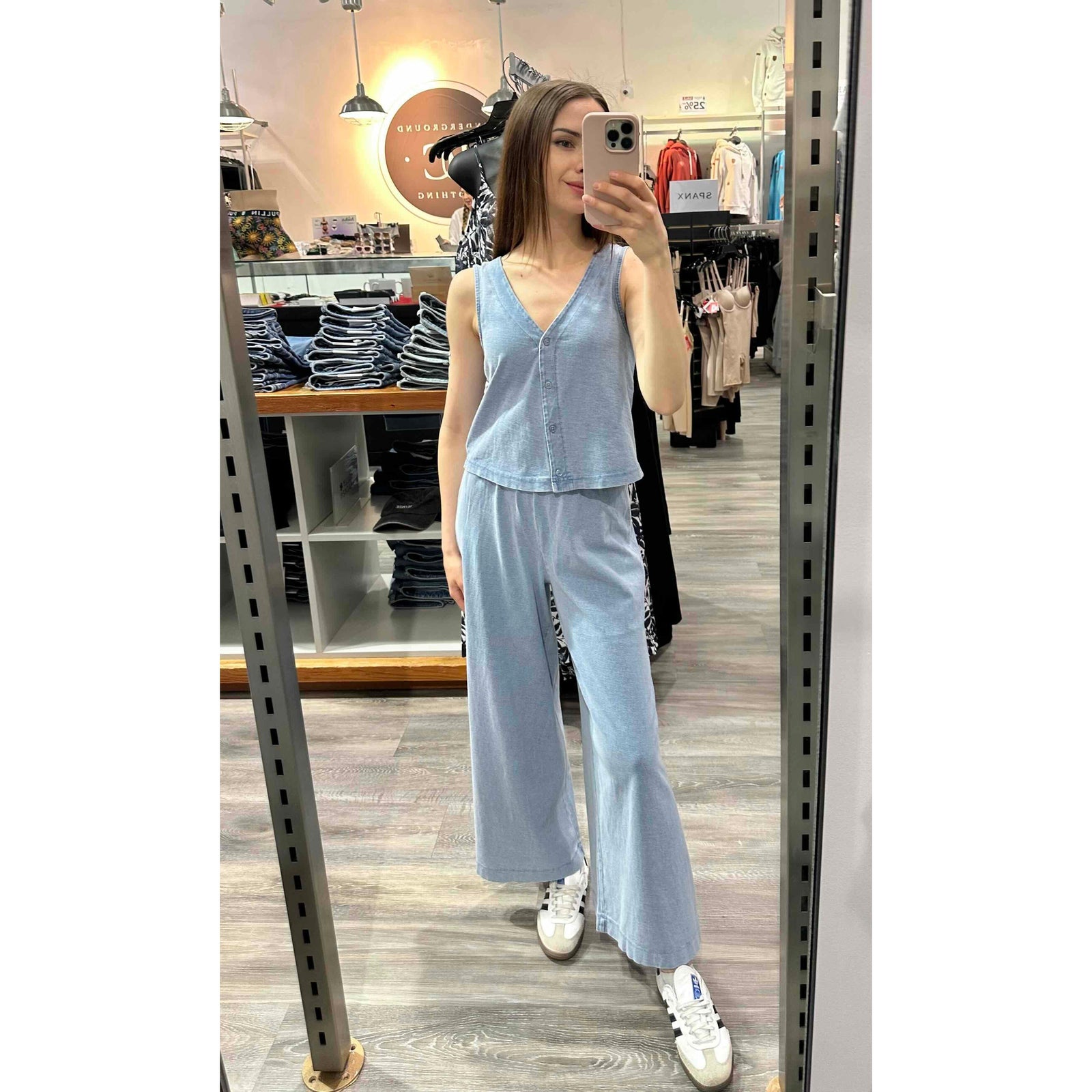 Z Supply Solace V-Neck Jersey Denim Tank