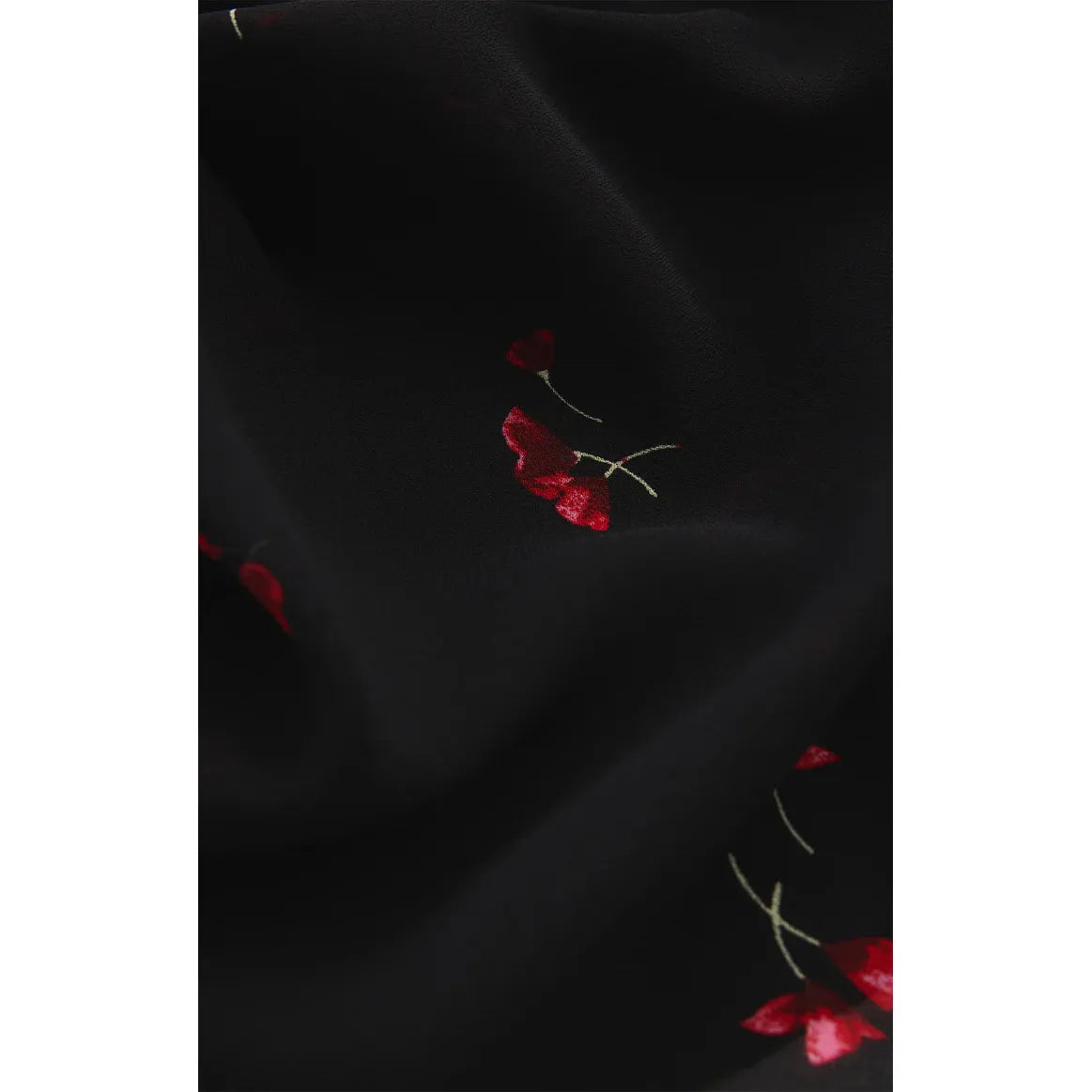 Z Supply Vivienne Rio Floral Top in black crepe with red botanical print and loose silhouette