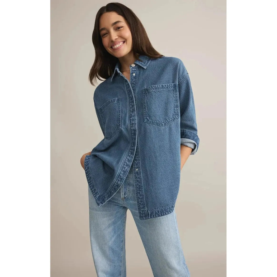 Z Supply All Day Knit Denim Jacket offers a soft, stylish twist on classic denim, perfect for any casual outfit.