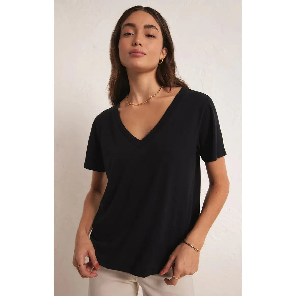 Z SUPPLY Black / XS Z Supply Girlfriend V-Neck Tee