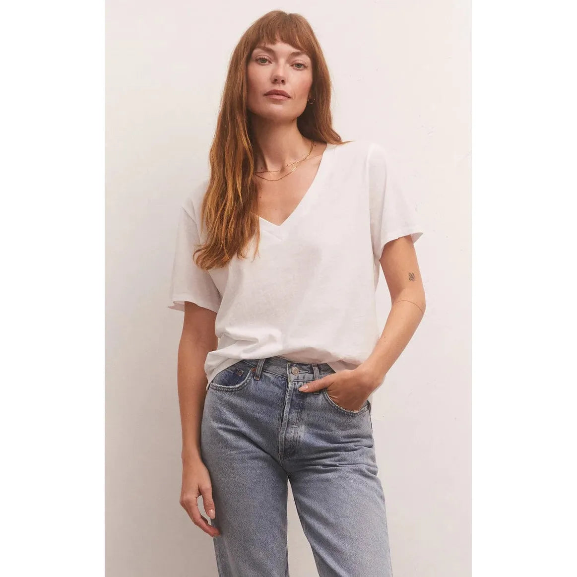 Z SUPPLY White / XS Z Supply Girlfriend V-Neck Tee