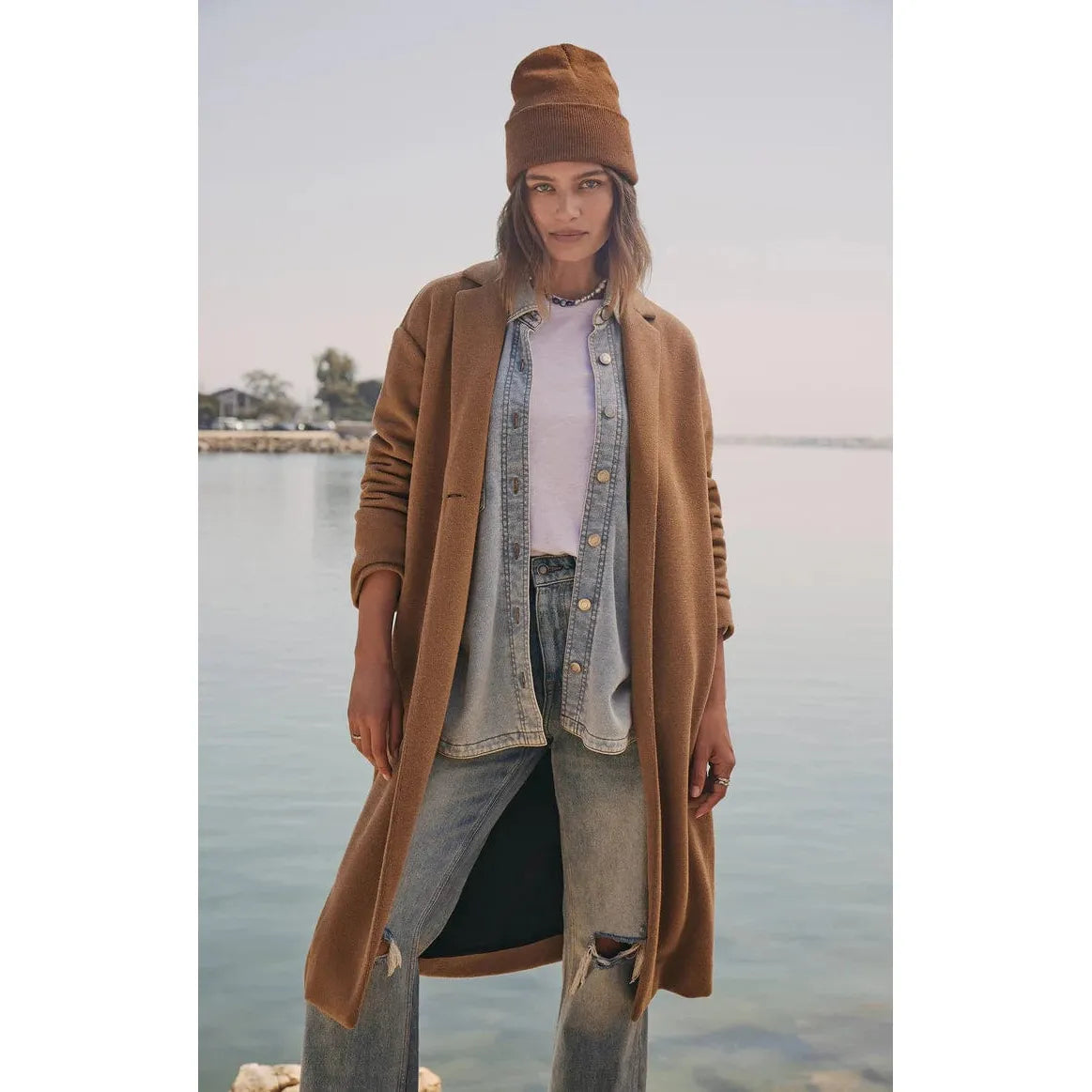 Knit coat womens deals