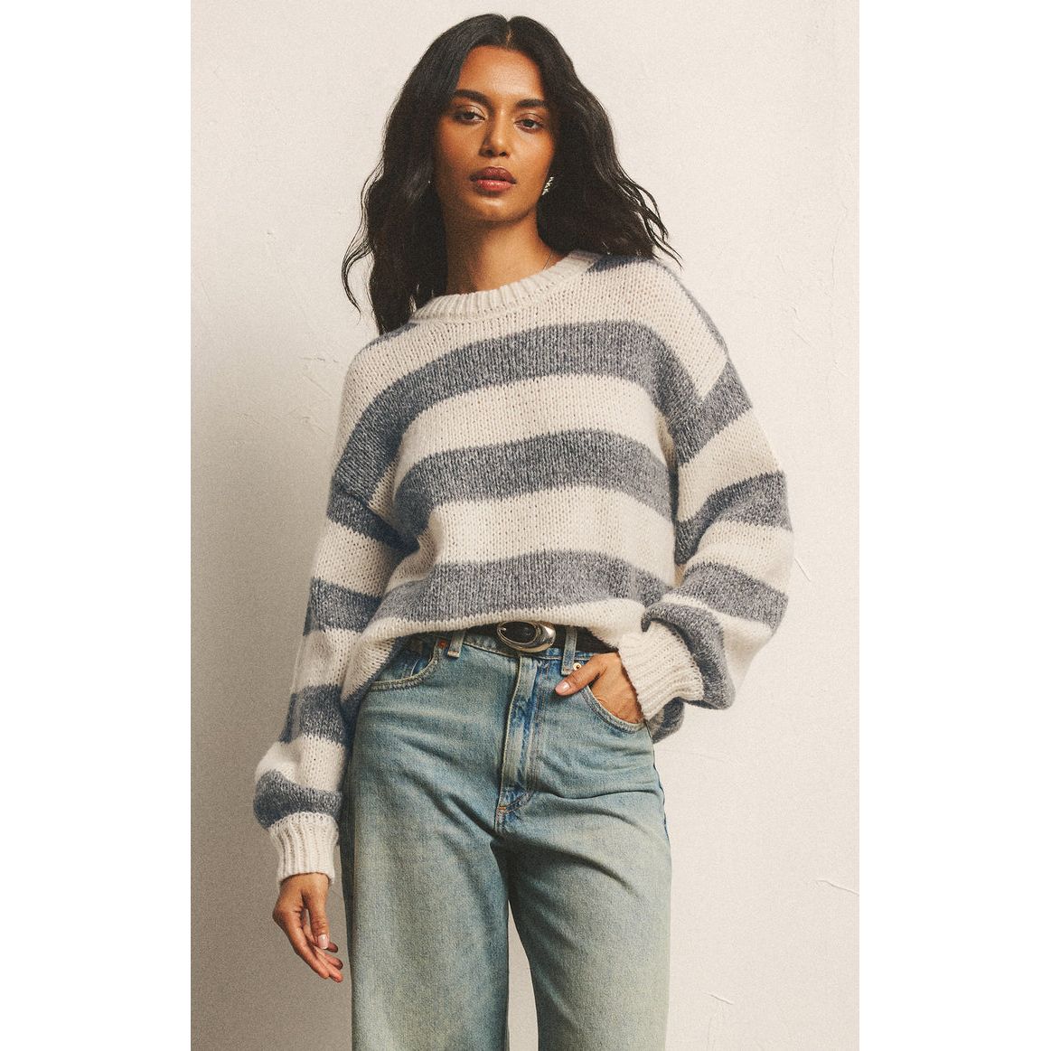 Z Supply Anders Stripe Crew Neck Sweater