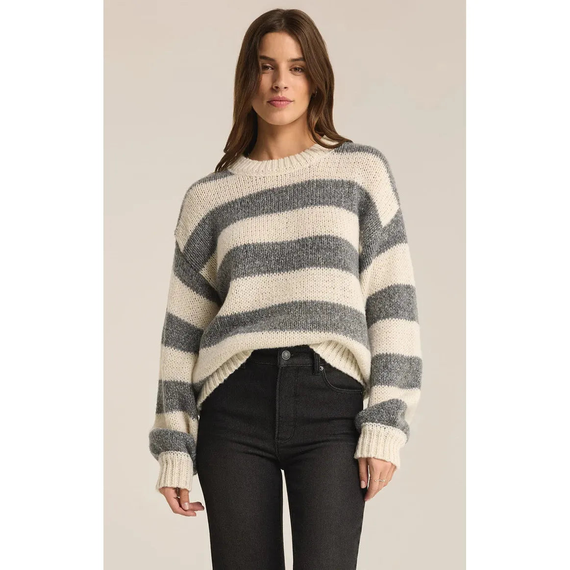 Z Supply Anders Stripe Crew Neck Sweater